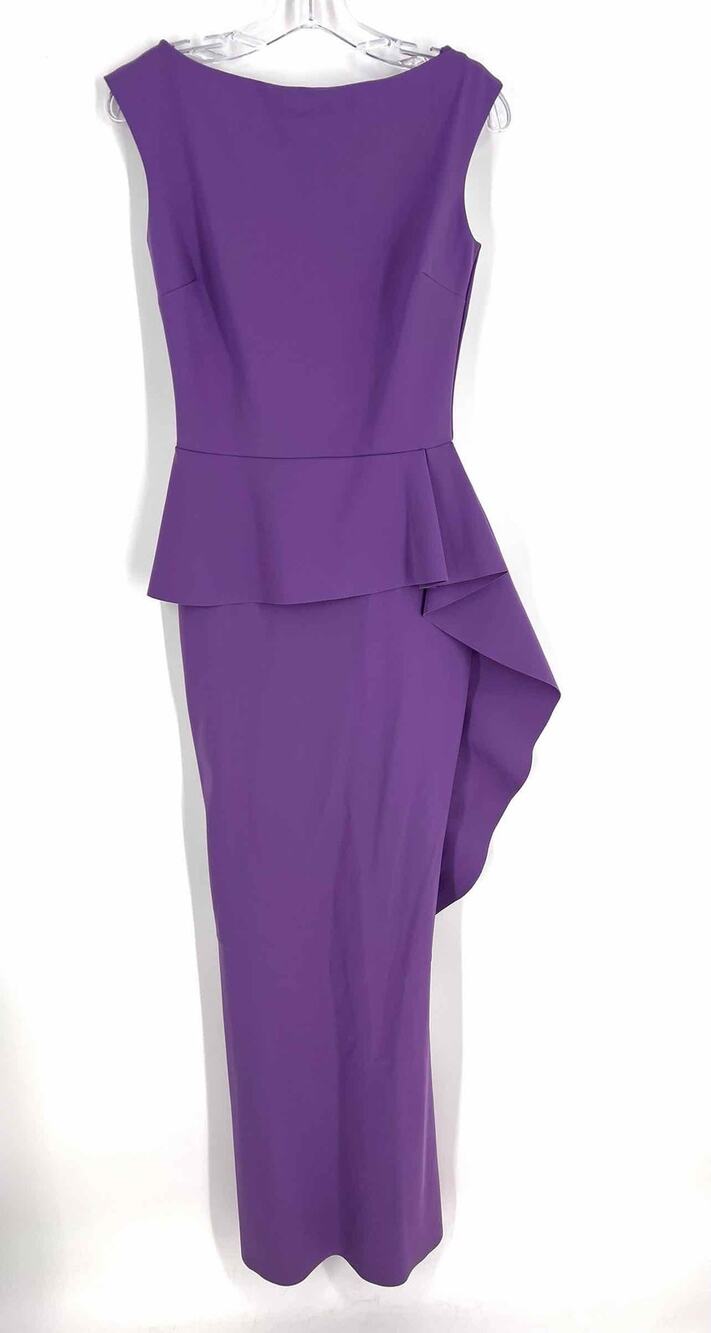 Chiara Boni Size M ? Lavender Peplum Designer Dress Maxi